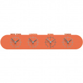 Zegar ze strefami czasowymi Singapore CalleaDesign pomarańczowy 12-007-63