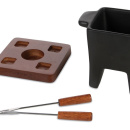 Zestaw do sera i czekolady Tapas Fondue Boska 200 ml, podstawa z mahoniu BO-853530