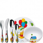 Zestaw naczyń plus sztućce dla dzieci Kubuś WMF 6 elementów 1283509964
