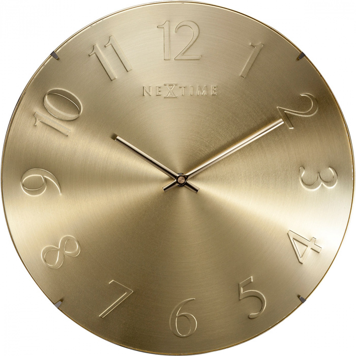 Złoty zegar ścienny Elegant Dome Nextime 35 cm