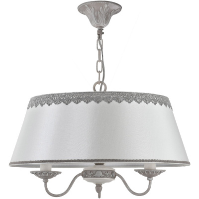 Żyrandol 3 żarówki z jednym, dużym abażurem ozdobionym koronką Bouquet Maytoni ARM023-PL-03-S