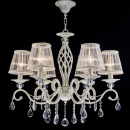 Żyrandol 6-ramienny z plisowanymi kloszami i kryształami Grace Maytoni Classic ARM247-06-G