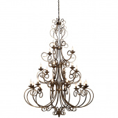 Żyrandol bardzo duży na 21 żarówek, brązowo-złoty, klasyczny Vitaluce VE1094-1/12+6+3