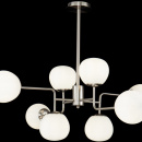 Żyrandol białe kule na niklowanej podstawie Erich Maytoni Modern MOD221-PL-08-N