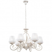 Żyrandol biało-złoty ze stożkowymi abażurami Vitaluce VE2370-0/6