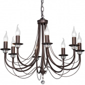 Żyrandol brązowy, duży, zakrzywione ramiona, na 8 żarówek Vitaluce VE1798-8/8