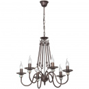 Żyrandol brązowy klasyk na 6 żarówek Vitaluce VE1784-8/6