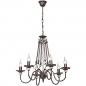 Żyrandol brązowy klasyk na 6 żarówek Vitaluce VE1784-8/6