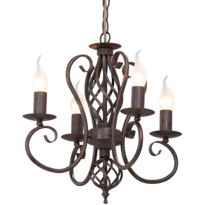 Żyrandol brązowy klasyk na żarówki świecowe Vitaluce VE3346/4