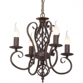 Żyrandol brązowy klasyk na żarówki świecowe Vitaluce VE3346/4