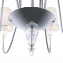 Żyrandol chromowany z białymi abażurami Florero Maytoni MOD078PL-09CH