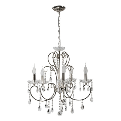 Żyrandol chromowany z kryształami na 5 żarówek Aurora Candellux 35-96152