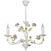 Żyrandol do kwiaciarni beżowy z kolorowymi kwiatami Vitaluce VE1184-0/3