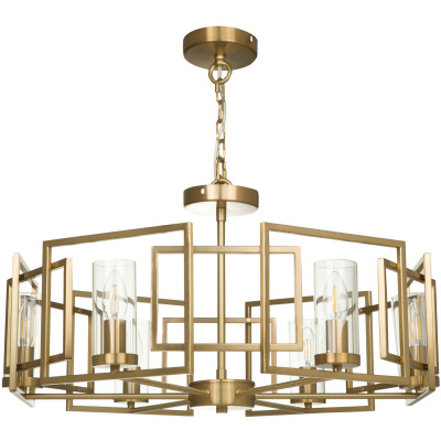 Żyrandol do salonu wiszący, złoty, geometryczny wzór Bowi Maytoni H009PL-06G