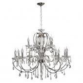 Żyrandol duży na 15 żarówek, chromowany z kryształami Aurora Candellux 30-97586