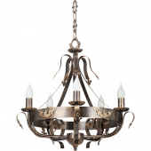 Żyrandol duży w stylu Country, kuty, brąz i patyna, na 5 żarówek Vitaluce VE1350/5