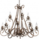 Żyrandol klasyczny, duży, retro na 12 żarówek - Art Deco Vitaluce VE1845-7/8+4