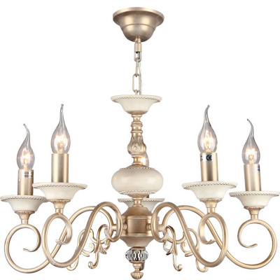 Żyrandol klasyczny perłowo-złoty Perla Maytoni Classic ARM337-05-R