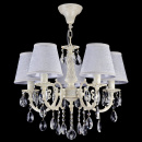 Żyrandol kość słoniowa na 5 żarówek, kryształy Filomena Maytoni Classic ARM390-05-W