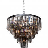 Żyrandol kryształowy z czarnymi, sztabkowymi kryształami Vitaluce VE1806-1/8+4+4+1
