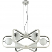 Żyrandol kule w metalowych ramkach biało-srebrnych Avola Maytoni Modern MOD431-PL-06-WS