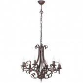 Żyrandol metalowy, brązowy klasyk na 6 żarówek Vitaluce VE1717/6