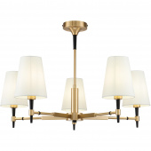 Żyrandol mosiężny na 5 żarówek, białe, stożkowe klosze Zaragoza Maytoni H001CL-05BS