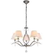 Żyrandol niklowany, białe, faliste abażury Talia Maytoni Modern MOD334-PL-05-N