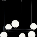 Żyrandol nowoczesny, białe kule, czarny okrąg Ring Maytoni Modern MOD013PL-06B