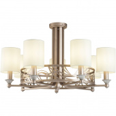 Żyrandol okrągły kremowe złoto, beżowe klosze Vittoria Maytoni H004CL-07BG