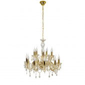 Żyrandol świeczkowy, złoty, kryształowe zawieszki Maria Teresa Candellux 30-94608