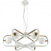 Żyrandol szklane kule w metalowych ramkach biało-złotych Avola Maytoni Modern MOD431-PL-06-WG