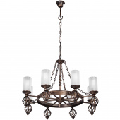 Żyrandol w klasycznym stylu z cylindrycznymi, szklanymi kloszami Vitaluce VE4339-7/8