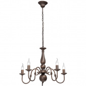 Żyrandol w stylu Country, brązowy, na 5 żarówek Vitaluce VE1660-8/5