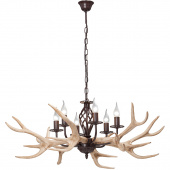 Żyrandol wiszący do domku myśliwskiego, leśniczówki, poroże Vitaluce VE1491-7/6