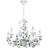 Żyrandol wiszący niebieskimi kwiatkami na 8 świecowych żarówek Vitaluce VE1794-0/8
