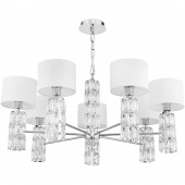 Żyrandol z białymi abażurami i ozdobnymi szkiełkami Talento Maytoni DIA008PL-07CH