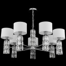 Żyrandol z białymi abażurami i ozdobnymi szkiełkami Talento Maytoni DIA008PL-07CH