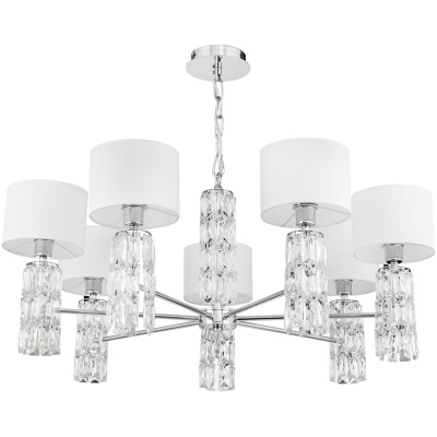 Żyrandol z białymi abażurami i ozdobnymi szkiełkami Talento Maytoni DIA008PL-07CH