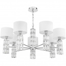 Żyrandol z białymi abażurami i ozdobnymi szkiełkami Talento Maytoni DIA008PL-07CH