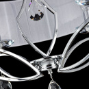 Żyrandol z dużym, eleganckim abażurem i kryształami, chromowany Miraggio Maytoni MOD602-04-N