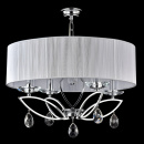 Żyrandol z dużym, eleganckim abażurem i kryształami, chromowany Miraggio Maytoni MOD602-04-N