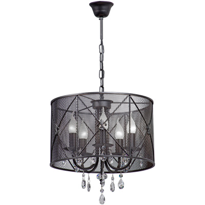 Żyrandol z metalowym kloszem i kryształkami Vitaluce VE4259-1/5