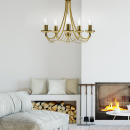 Żyrandol złoty na świeczkowe żarówki Muza Candellux patyna 35-69170