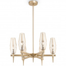 Żyrandol złoty z bursztynowymi kloszami Lita Maytoni H002PL-06G