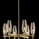 Żyrandol złoty z bursztynowymi kloszami Lita Maytoni H002PL-06G