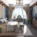 Żyrandol złoty z kryształami na 6 żarówek Sevilla Maytoni Classic DIA004-06-G